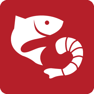 Foto von einem Fischmarkt mit Garnelen und Fisch