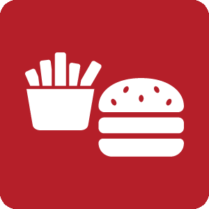 Fotos mit den Spezialitäten einer Imbissbude, Pommes und Wurst