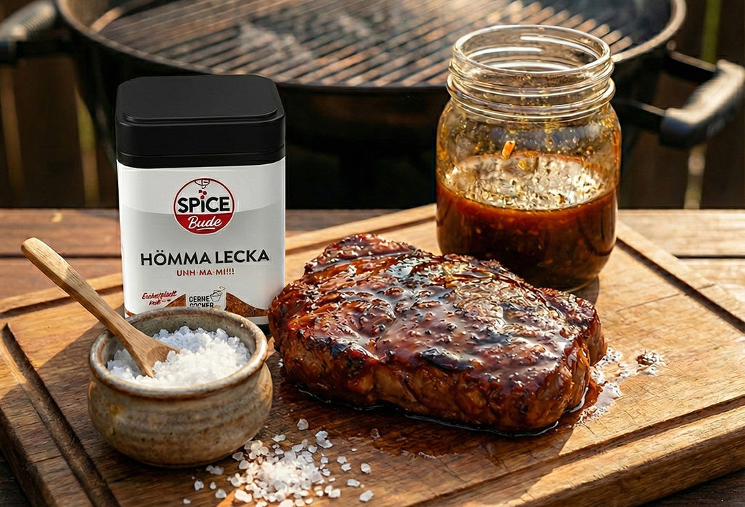 Schweinenackensteaks in Hömma Lecka Grillmarinade
