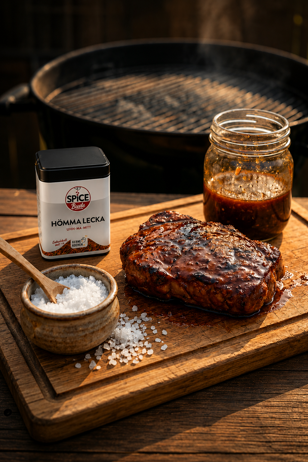 Schweinenackensteaks in Hömma Lecka Grillmarinade