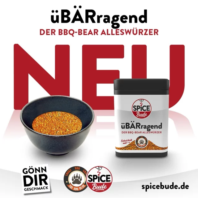 Yeah, wir sind stolz euch unsere neue Mischung präsentieren zu dürfen. Gemeinsam mit dem YouTube BBQ Star @the_bbq_bear haben wir üBÄRragend für euch kreiert. Ab sofort im Shop! #gönndirgeschmack