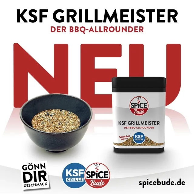 Ab sofort bei uns im Shop erhältlich. Entdecke den KSF Grillmeister, die ultimative Gewürzmischung für Grillliebhaber. Mit geräucherter Paprika, geschrotetem schwarzem Pfeffer, Wacholderbeeren und weiteren erlesenen Gewürzen verleiht er deinen Grillgerichten eine intensive, aromatische Note. 

Ideal für Rind, Schwein, Geflügel und Gemüse – ob gegrillt, gebraten oder gesmoked.